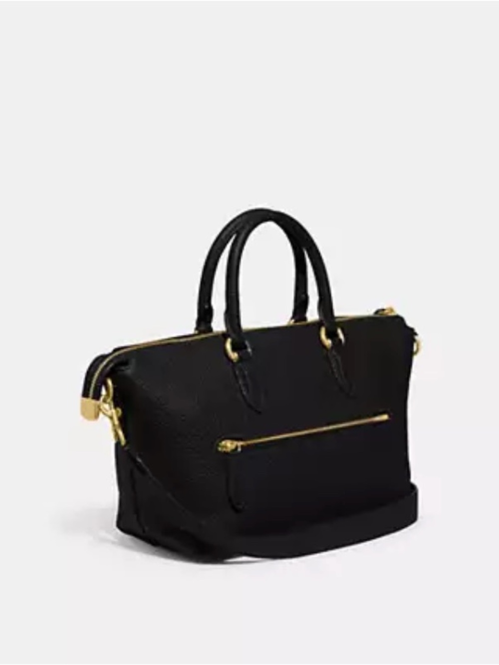 Coach Cara Satchel NWT CE741 Black Pebble - Picture 9 of 10